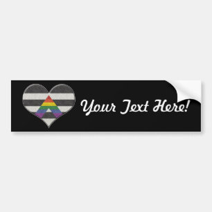 Große LGBT-Allergiker-Flagge Farbiges Herz mit As Autoaufkleber