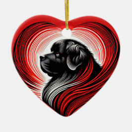 Große Liebe Newfie in herzzerreißer Keramik Orname Ornament
