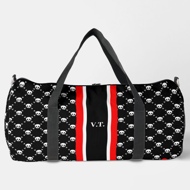 (Große) Liebe, Schädel und Knochen Duffle Bag (Vorderseite)