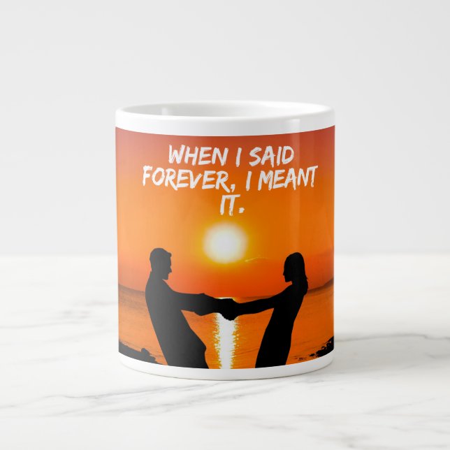 Große Liebe Tasse mit romantischem Zitat (Vorderseite)