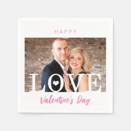 Große LIEBEN | Ihr Foto Rosa Script Modern Serviette