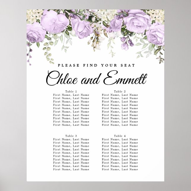 Große Lila Blumenzwiebelhochzeit Poster (Vorne)