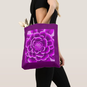 Große Lila Dahlia-Blume Tasche