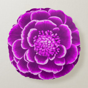 Große lila Dahlie-Blume Rundes Kissen