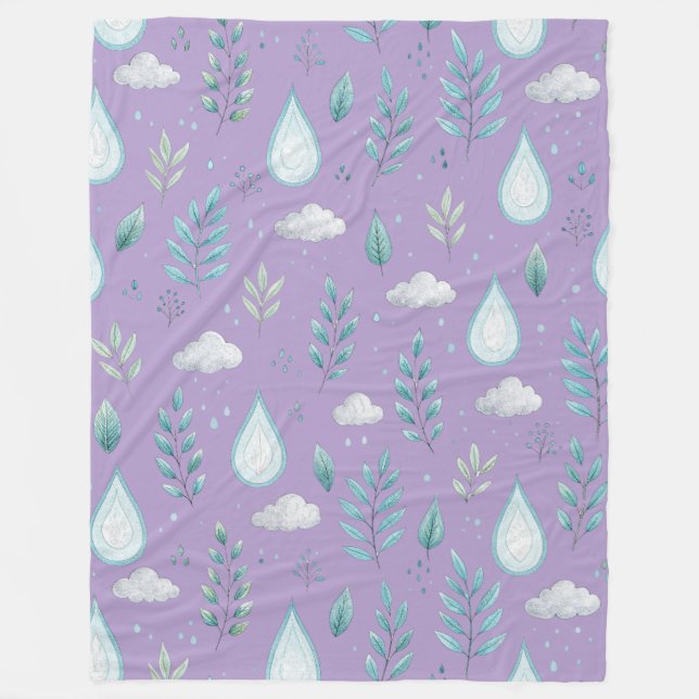 Große Lila Regenwolke Fleece Blankon (Vorderseite)