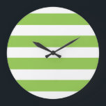 Große Limone grüne Wand-Uhr Wanduhr<br><div class="desc">Eine grafische Illustration in den apfelgrünen Streifen gegen einen weißen Hintergrund groß auf Wanduhren</div>
