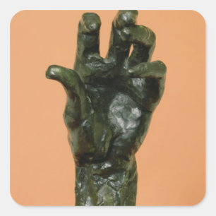 Große Links Hand (Bronze) Quadratischer Aufkleber