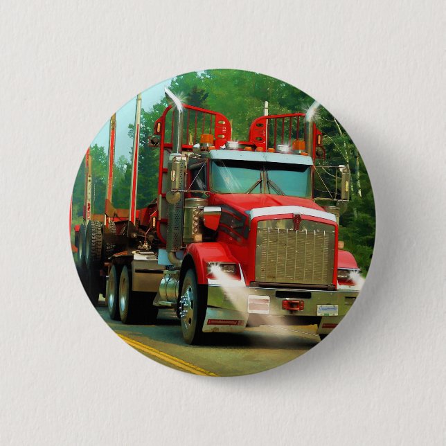 Große Lkw- und Autobahntechnik für Lkw-Liebhaber Button (Vorderseite)