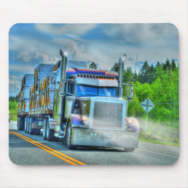 Große Lkw- und Autobahntechnik für Lkw-Liebhaber Mousepad (Vorne)