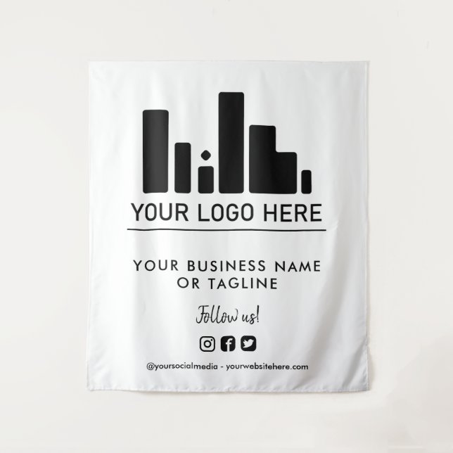 Große Logos und soziale Medien Wandteppich (Vorderseite)