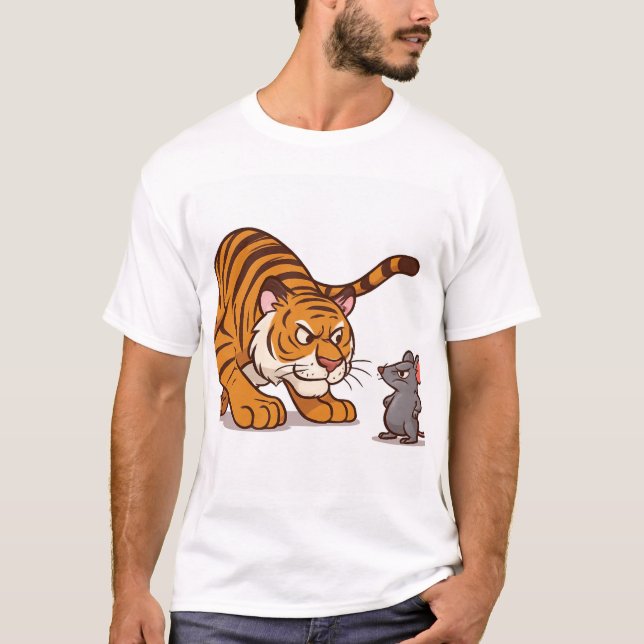 "Größe macht mir nichts aus - Maus gegen Tiger Sho T-Shirt (Vorderseite)