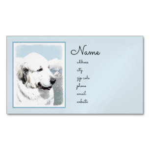 Große malende Pyrenäen - ursprüngliche Hundekun Magnetische Visitenkarte