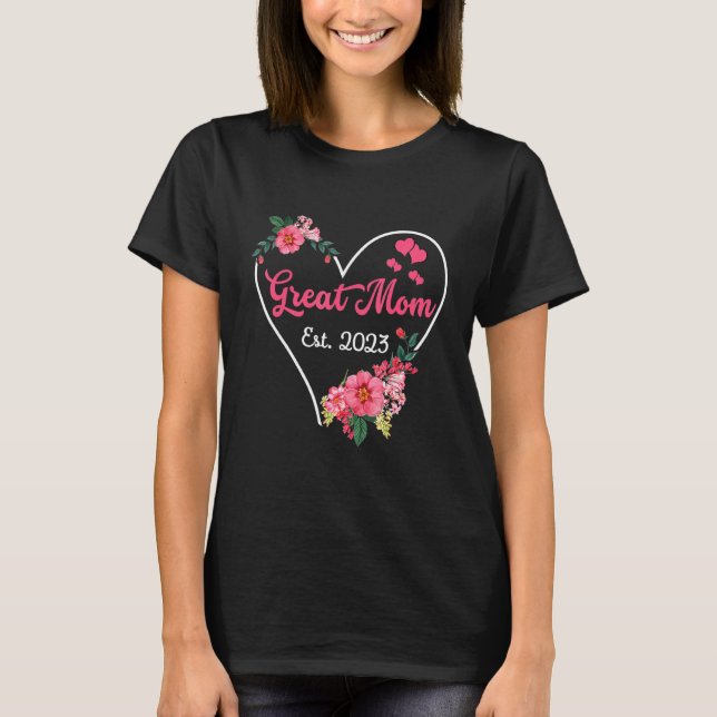 Große Mama für Oma 2023 Schwangerschaftsankündigun T-Shirt (Vorderseite)