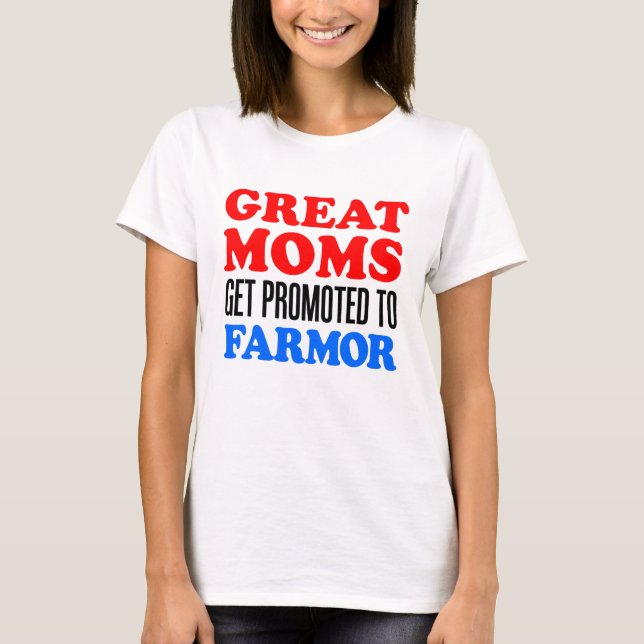 Große Mamas gefördert zu Farmor T-Shirt (Vorderseite)