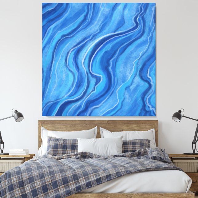 Große Marmorwand Art Deco Leinwanddruck (Insitu (Schlafzimmer))