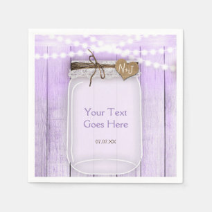 Große Mason Jar & Lights Lavender Lila rustikal Serviette