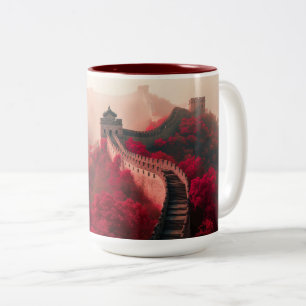 Große Mauer der China Herbst Landschaftliche Red C Zweifarbige Tasse