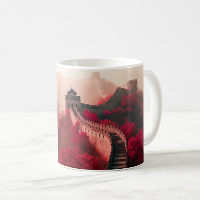 Große Mauer der China im Herbst - Landschaftlich R Kaffeetasse (VorderseiteRechts)
