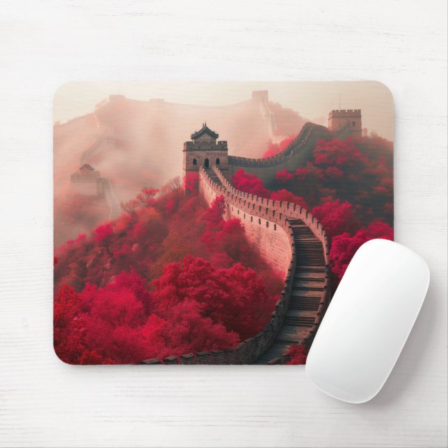 Große Mauer der China im Herbst - Landschaftlich R Mousepad (Mit Mouse)