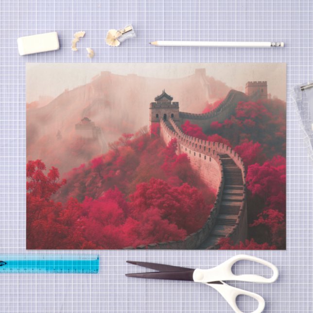 Große Mauer der China im Herbst - Landschaftlich R Seidenpapier (Handwerk)
