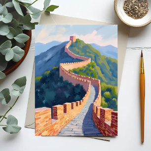 Große Mauer der China Malerei Postkarte