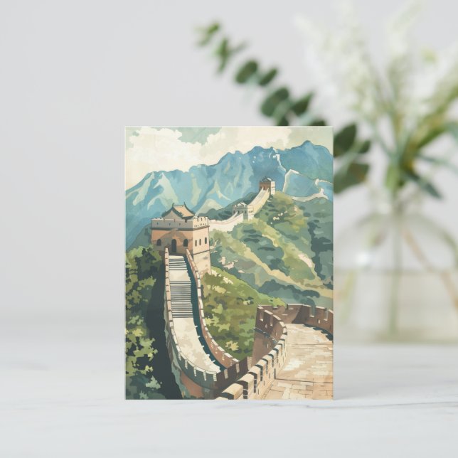 Große Mauer der China Postkarte (Stehend Vorderseite)