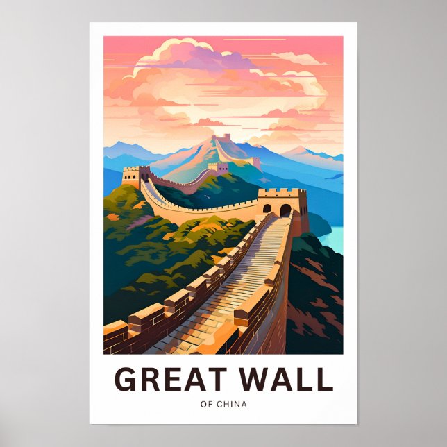 Große Mauer der China Reisedrucke Poster (Vorne)