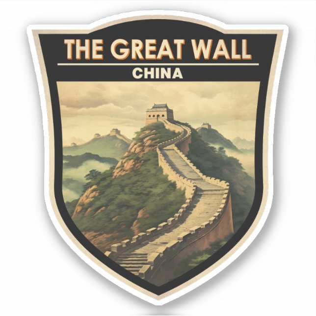 Große Mauer der China Reisen Vintag Aufkleber (Vorderseite)