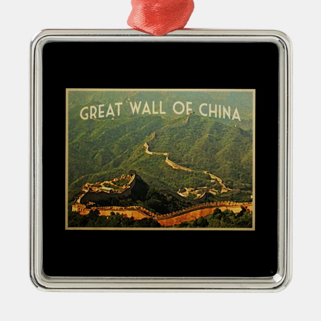 Große Mauer der China Silbernes Ornament (Vorne)