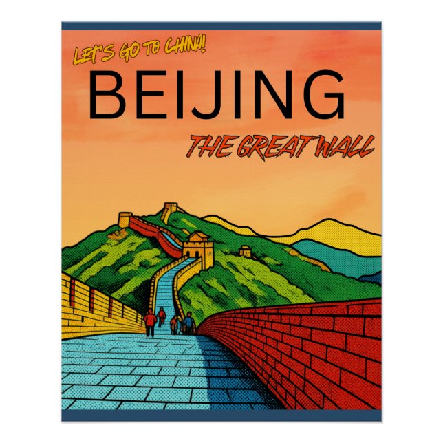 Große Mauer Peking China Reise  Poster (Vorderseite)