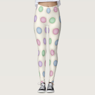 Große mehrfarbige Pastellfarben erschütterte Polka Leggings
