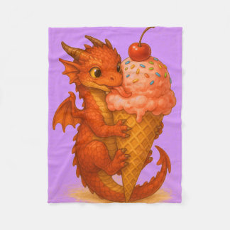 Große mit Augen Babyfeuertrappe Eiscreme-Fantasie Fleecedecke