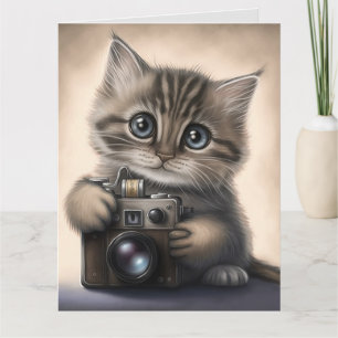 GROSSE MIT AUGEN NIEDLICHE KITTEN KATZGEBURTSTAGSK KARTE