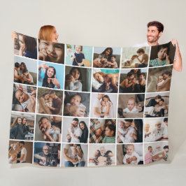 Große moderne 30-Foto Collage Fleece Blanket