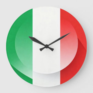 Große moderne italienische Flagge Wanduhr