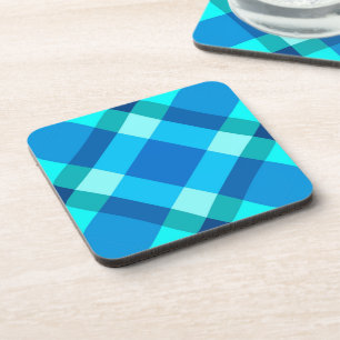 Große moderne Karierte, Cobalt Blue, Aqua & Turquo Getränkeuntersetzer