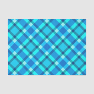 Große moderne Karierte, Cobalt Blue, Aqua & Turquo Seidenpapier
