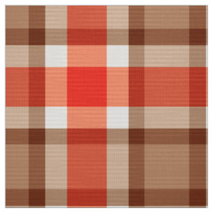 Große moderne karierte, korallenrote Orange, Brow Stoff