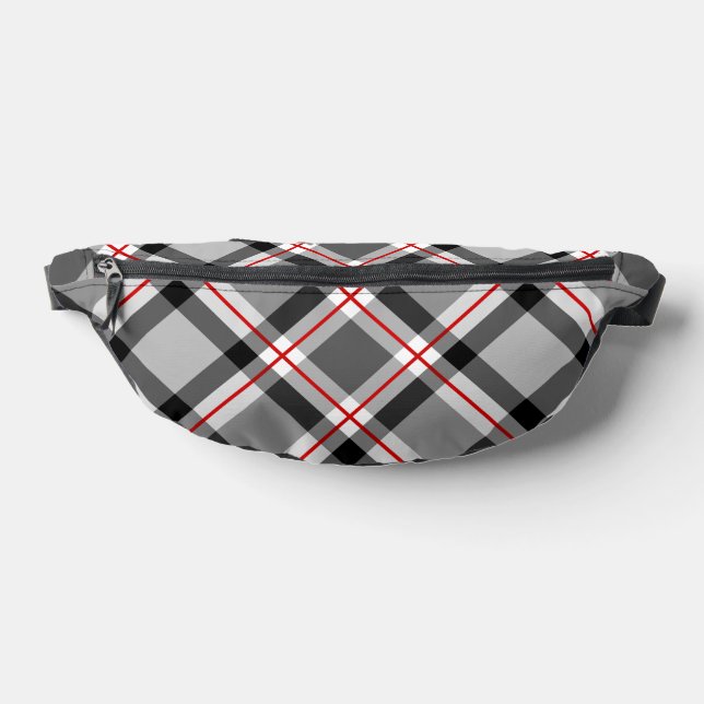 Große moderne Karierte, schwarze, weiße, graue und Bauchtasche (Ablage )