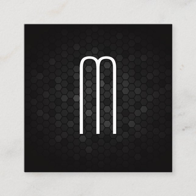 Große, moderne Monogramm | Geometrischer Hintergru Quadratische Visitenkarte (Vorderseite)