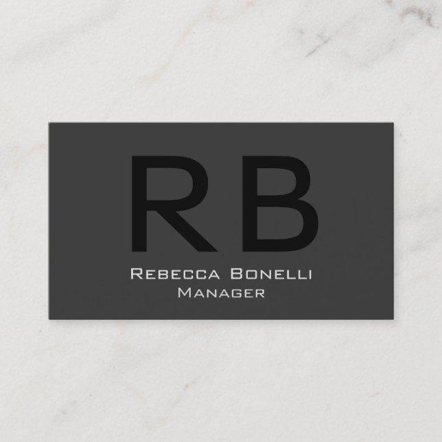 Große Monogram Beruflich Manager Business Card Visitenkarte (Vorderseite)