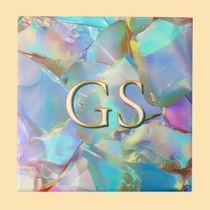 Große Monogramm oder Name auf Opal Fliese