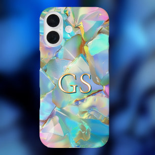Große Monogramm oder Name auf Opal iPhone 16 Hülle