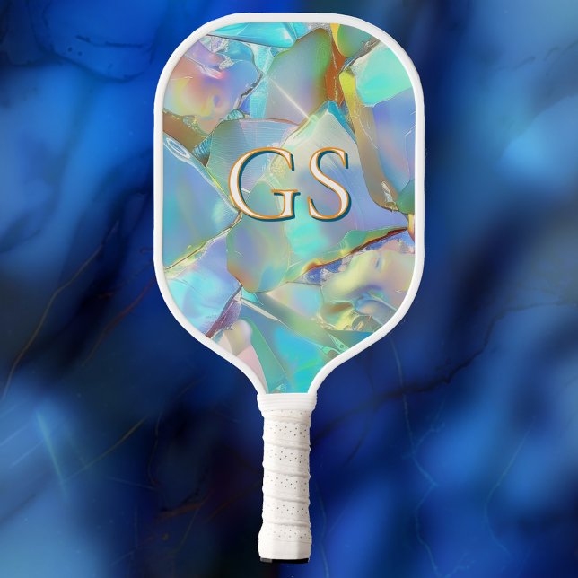 Große Monogramm oder Name auf Opal Pickleball Schläger (Von Creator hochgeladen)