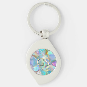 Große Monogramm oder Name auf Opal Schlüsselanhänger