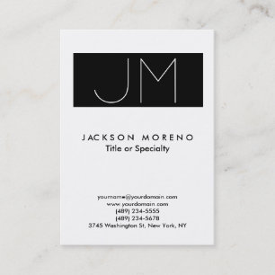 Große Monogramm Schwarz-weiß Beruflich Visitenkarte