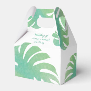 Große Monstera Blätter Grüne Botanische Hochzeit Geschenkschachtel