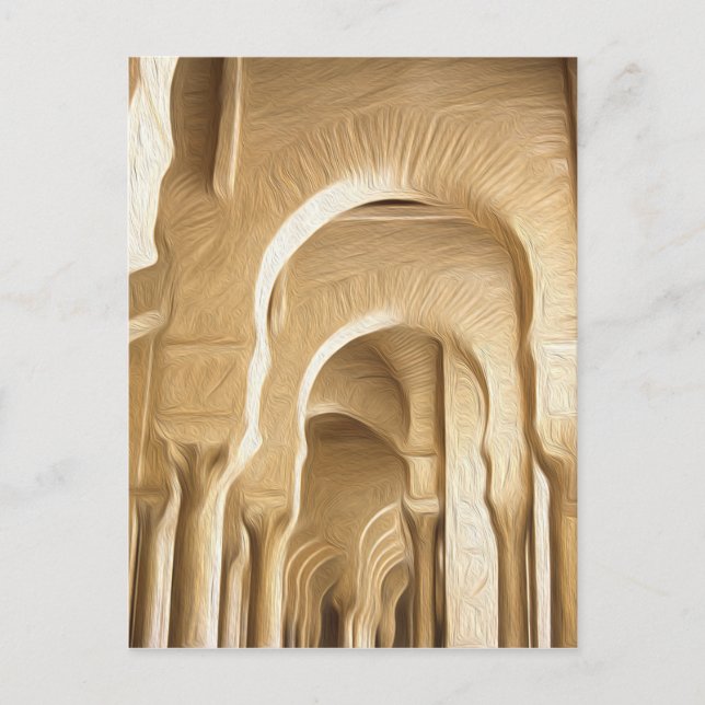 Große Moschee Kairouan Ölfarbe Effekt Postkarte (Vorderseite)