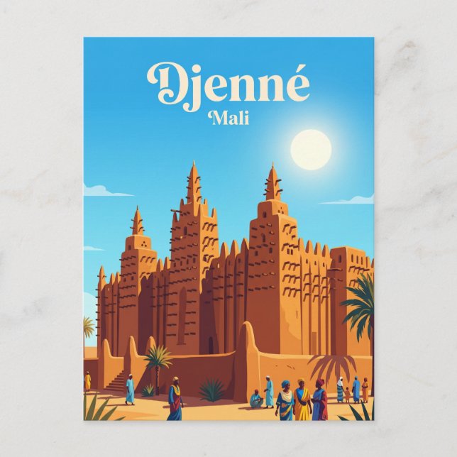 Große Moschee von Djenné Mali Postkarte (Vorderseite)