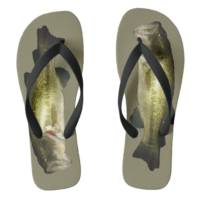 Große Mouth Bass Fish Modern Stilvoll Flip Flops (Fußbett)